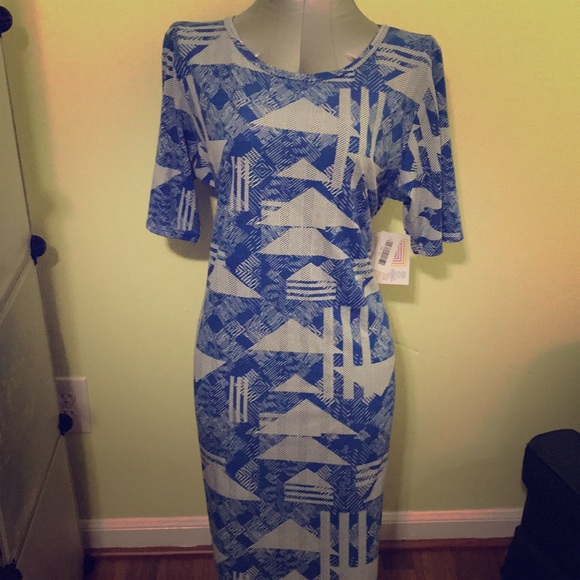 LuLaRoe Dresses & Skirts - B2G1F: Host Pick 🎉 LLR Blue & White Pattern Julia